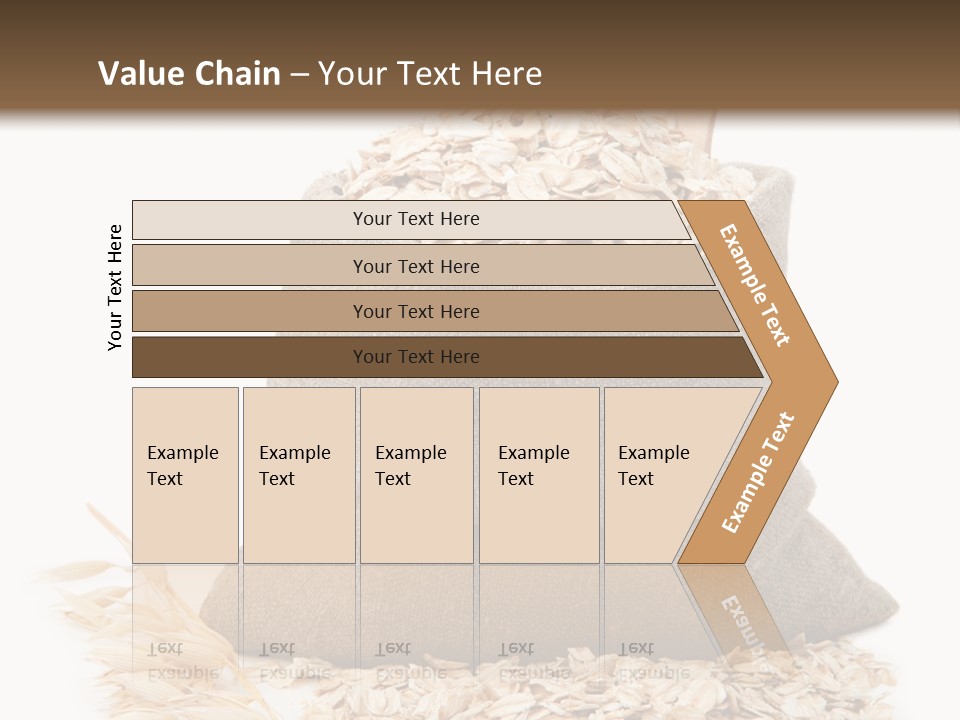 A Sack Of Oats Next To A Wooden Spoon PowerPoint Template