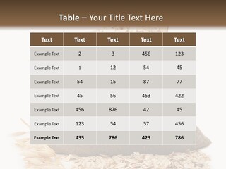 A Sack Of Oats Next To A Wooden Spoon PowerPoint Template