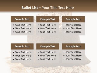 A Sack Of Oats Next To A Wooden Spoon PowerPoint Template