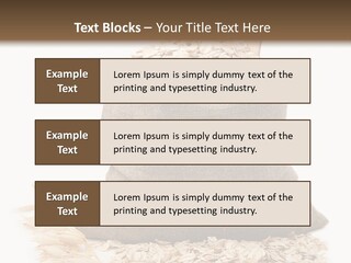 A Sack Of Oats Next To A Wooden Spoon PowerPoint Template