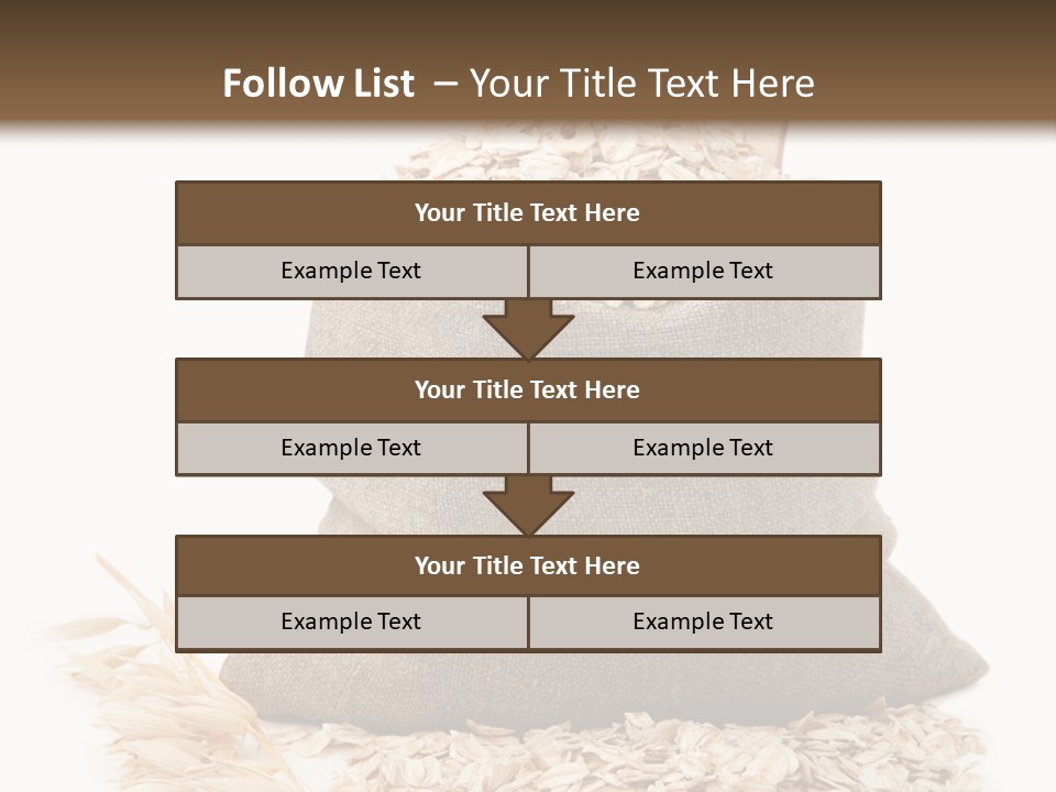 A Sack Of Oats Next To A Wooden Spoon PowerPoint Template