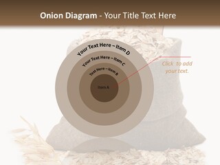 A Sack Of Oats Next To A Wooden Spoon PowerPoint Template