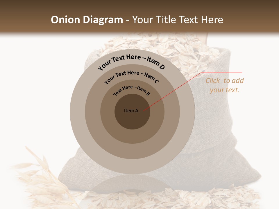 A Sack Of Oats Next To A Wooden Spoon PowerPoint Template