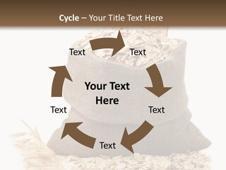 A Sack Of Oats Next To A Wooden Spoon PowerPoint Template
