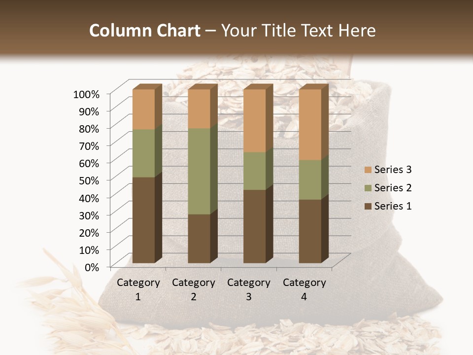 A Sack Of Oats Next To A Wooden Spoon PowerPoint Template