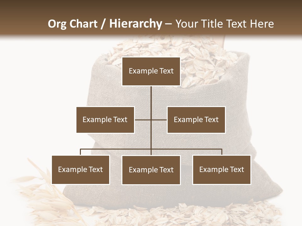 A Sack Of Oats Next To A Wooden Spoon PowerPoint Template