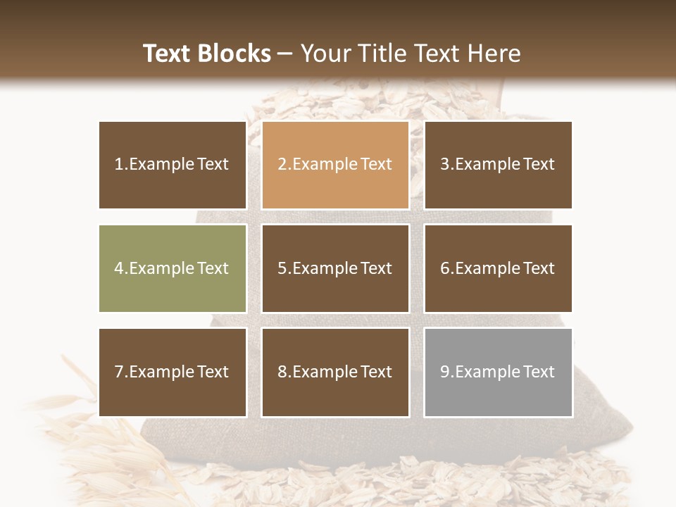 A Sack Of Oats Next To A Wooden Spoon PowerPoint Template