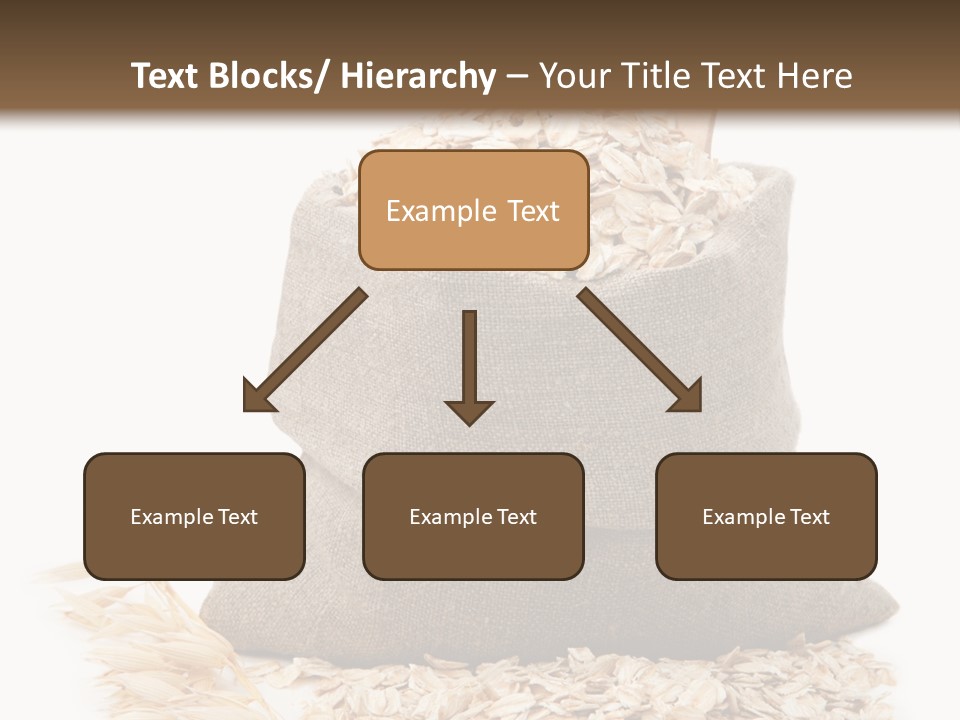 A Sack Of Oats Next To A Wooden Spoon PowerPoint Template