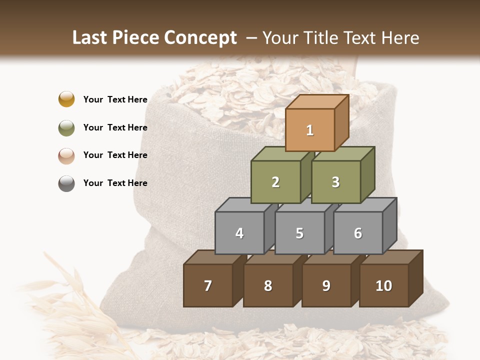 A Sack Of Oats Next To A Wooden Spoon PowerPoint Template