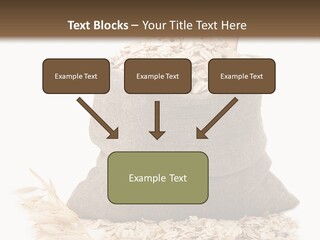 A Sack Of Oats Next To A Wooden Spoon PowerPoint Template