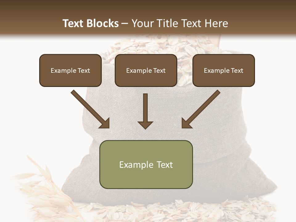 A Sack Of Oats Next To A Wooden Spoon PowerPoint Template