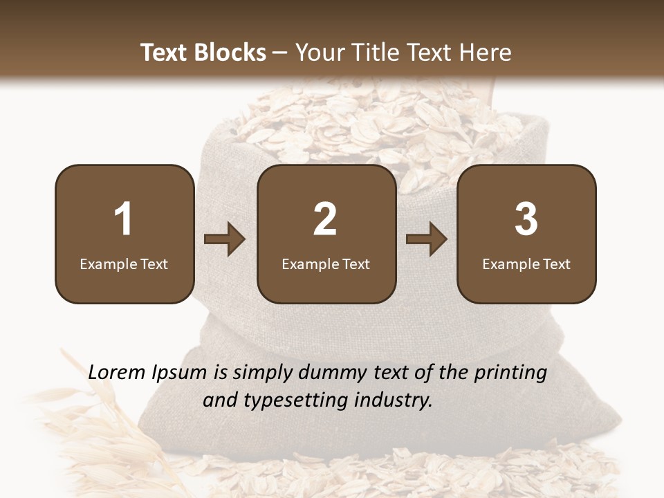 A Sack Of Oats Next To A Wooden Spoon PowerPoint Template