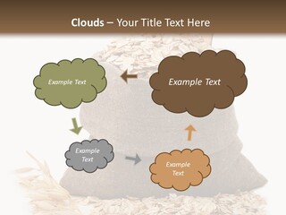 A Sack Of Oats Next To A Wooden Spoon PowerPoint Template