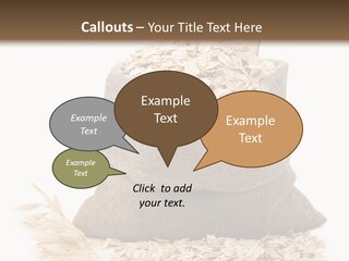 A Sack Of Oats Next To A Wooden Spoon PowerPoint Template