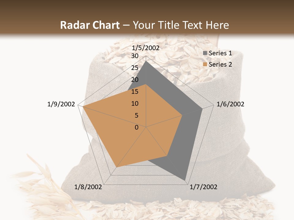 A Sack Of Oats Next To A Wooden Spoon PowerPoint Template