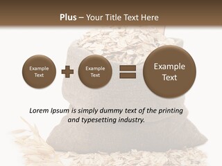 A Sack Of Oats Next To A Wooden Spoon PowerPoint Template