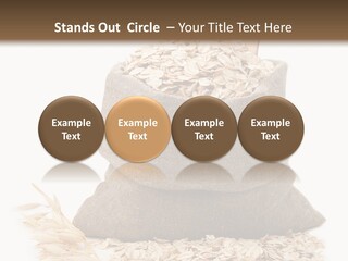 A Sack Of Oats Next To A Wooden Spoon PowerPoint Template