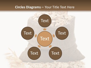 A Sack Of Oats Next To A Wooden Spoon PowerPoint Template