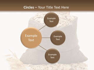A Sack Of Oats Next To A Wooden Spoon PowerPoint Template