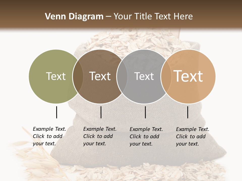 A Sack Of Oats Next To A Wooden Spoon PowerPoint Template