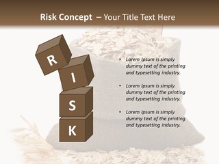 A Sack Of Oats Next To A Wooden Spoon PowerPoint Template
