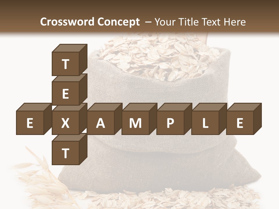 A Sack Of Oats Next To A Wooden Spoon PowerPoint Template