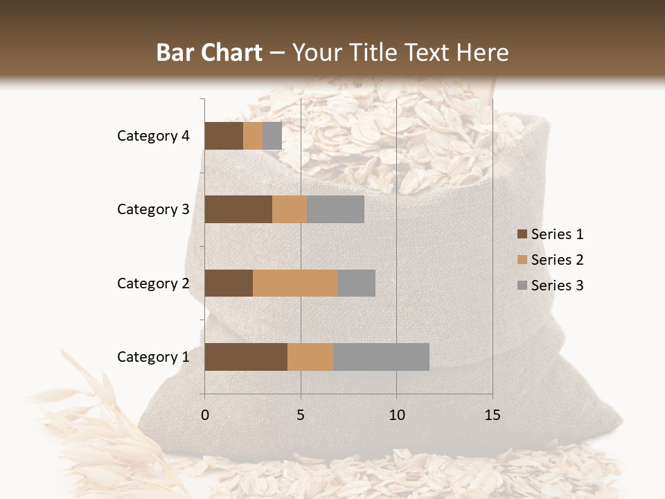 A Sack Of Oats Next To A Wooden Spoon PowerPoint Template
