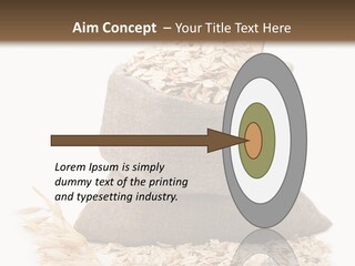 A Sack Of Oats Next To A Wooden Spoon PowerPoint Template