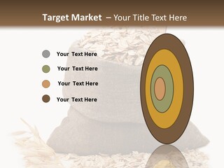 A Sack Of Oats Next To A Wooden Spoon PowerPoint Template