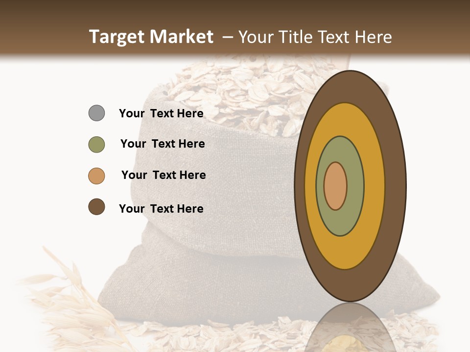 A Sack Of Oats Next To A Wooden Spoon PowerPoint Template