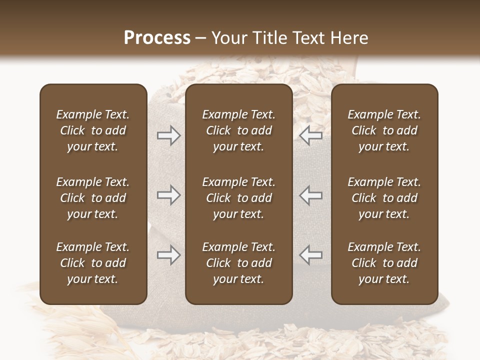 A Sack Of Oats Next To A Wooden Spoon PowerPoint Template