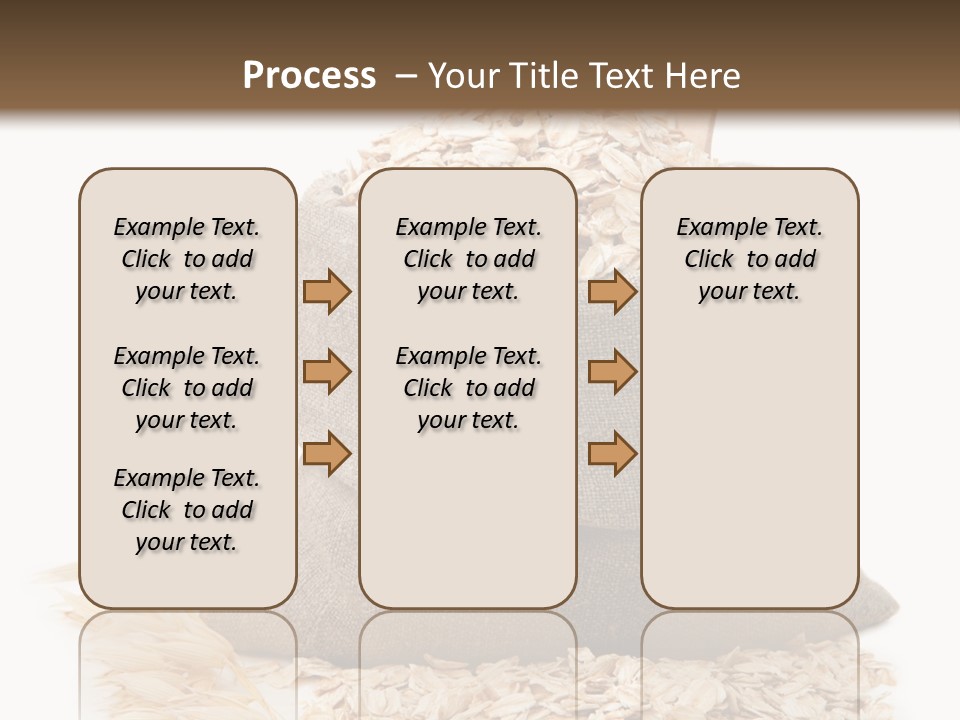 A Sack Of Oats Next To A Wooden Spoon PowerPoint Template