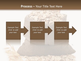 A Sack Of Oats Next To A Wooden Spoon PowerPoint Template