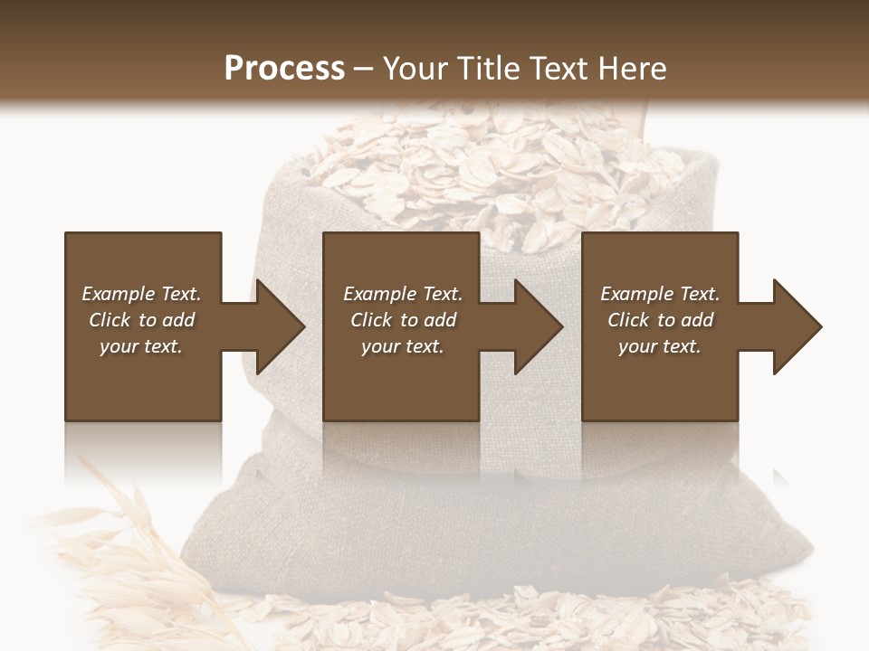 A Sack Of Oats Next To A Wooden Spoon PowerPoint Template