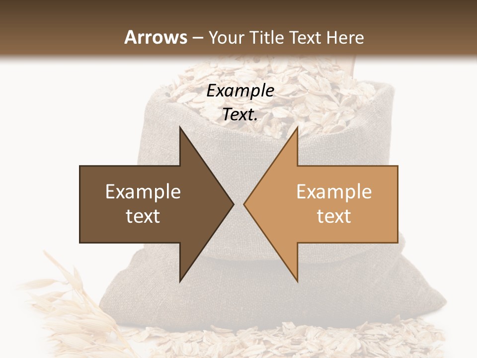 A Sack Of Oats Next To A Wooden Spoon PowerPoint Template