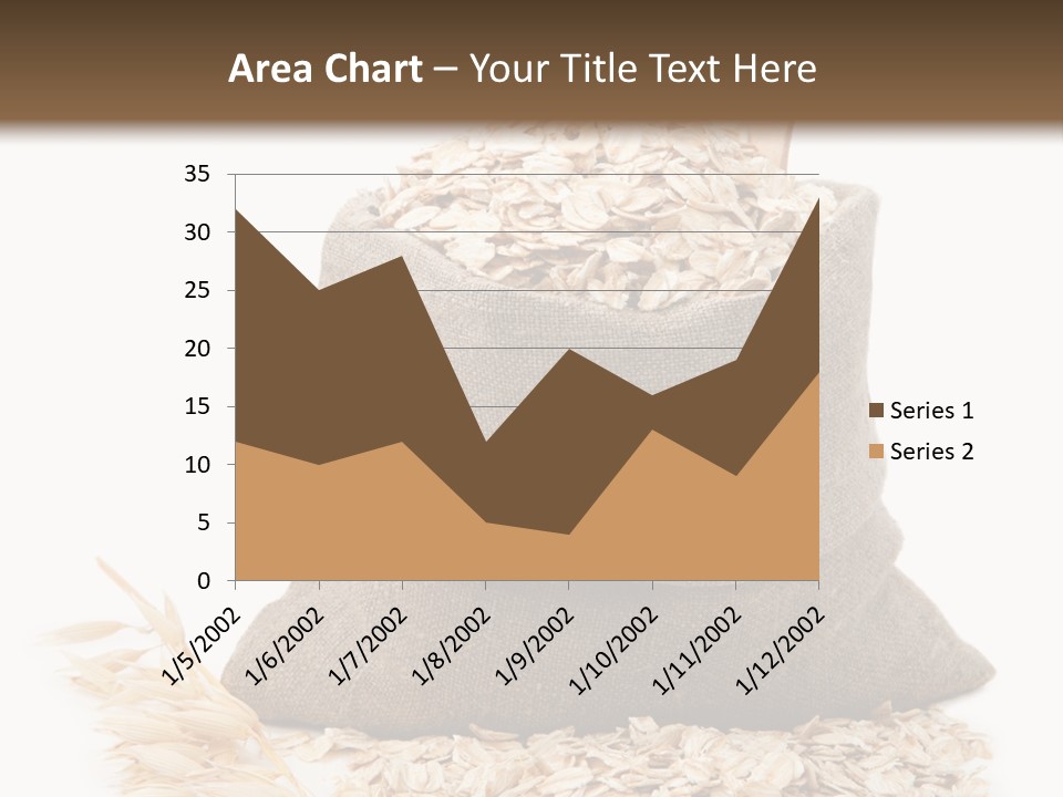 A Sack Of Oats Next To A Wooden Spoon PowerPoint Template