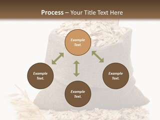A Sack Of Oats Next To A Wooden Spoon PowerPoint Template