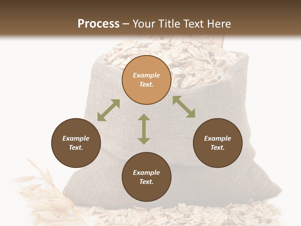 A Sack Of Oats Next To A Wooden Spoon PowerPoint Template