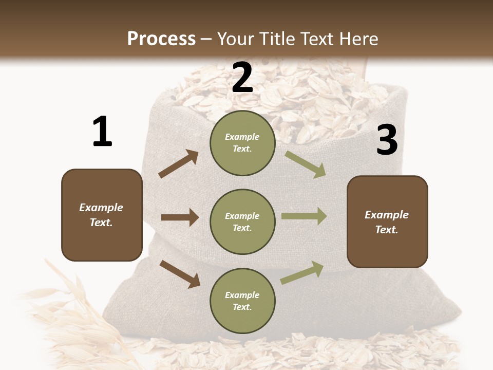 A Sack Of Oats Next To A Wooden Spoon PowerPoint Template