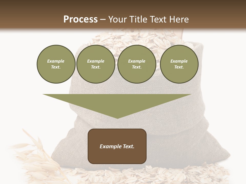A Sack Of Oats Next To A Wooden Spoon PowerPoint Template