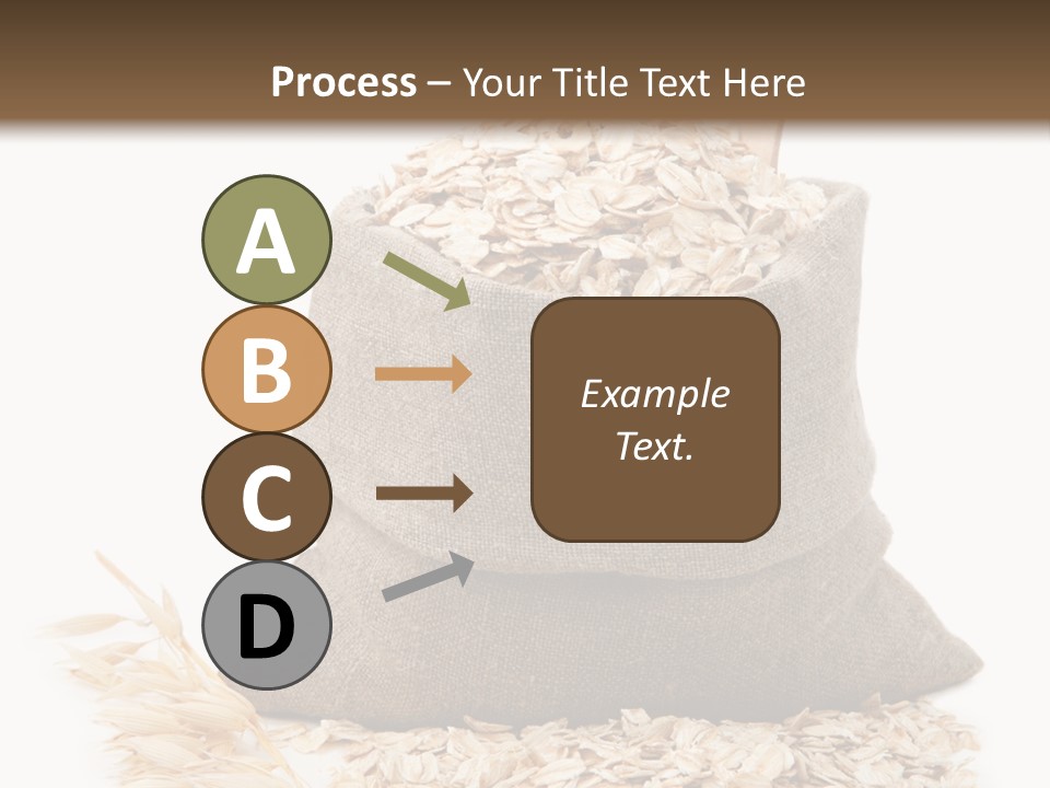 A Sack Of Oats Next To A Wooden Spoon PowerPoint Template