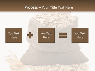 A Sack Of Oats Next To A Wooden Spoon PowerPoint Template