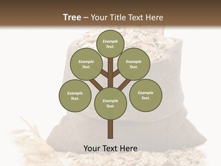 A Sack Of Oats Next To A Wooden Spoon PowerPoint Template
