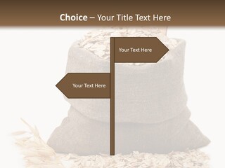 A Sack Of Oats Next To A Wooden Spoon PowerPoint Template