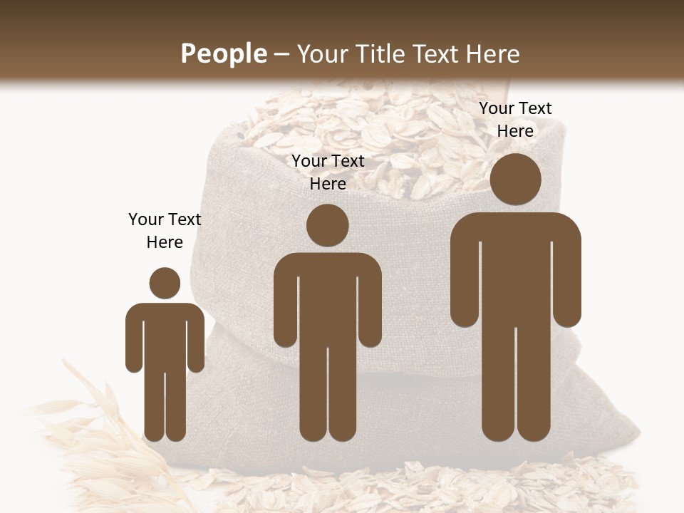 A Sack Of Oats Next To A Wooden Spoon PowerPoint Template