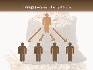 A Sack Of Oats Next To A Wooden Spoon PowerPoint Template