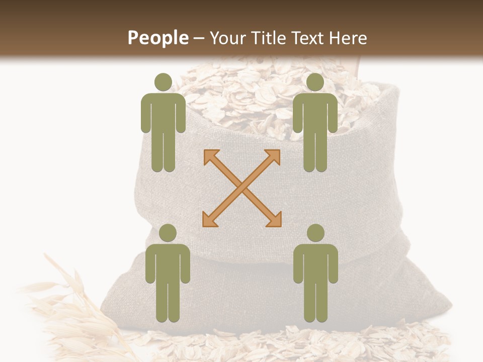 A Sack Of Oats Next To A Wooden Spoon PowerPoint Template