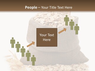 A Sack Of Oats Next To A Wooden Spoon PowerPoint Template