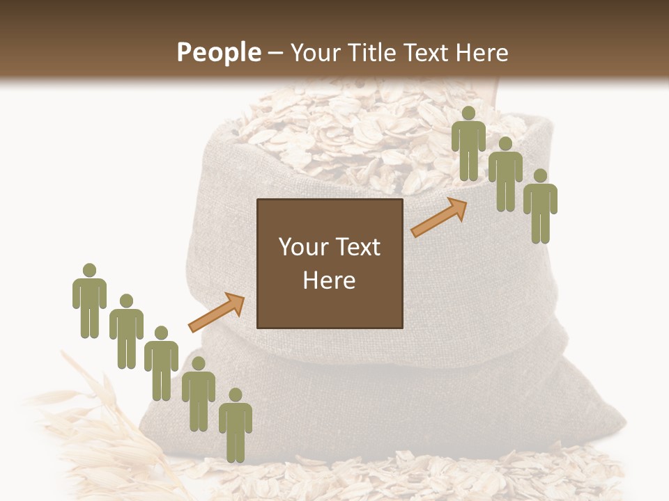 A Sack Of Oats Next To A Wooden Spoon PowerPoint Template