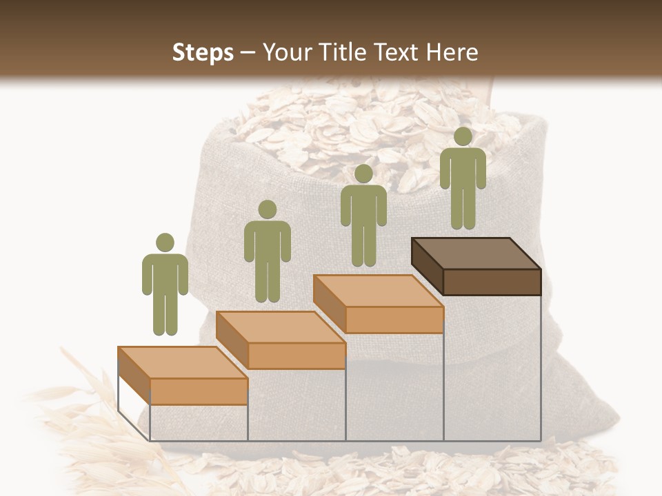 A Sack Of Oats Next To A Wooden Spoon PowerPoint Template